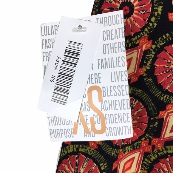 LULAROE Azure Skirt Knee Length Southwestern Windmill Flowy Stretchy Size XS NWT - Picture 9 of 13